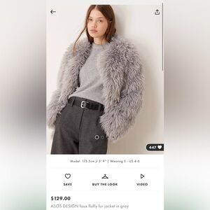 ASOS Gray Faux Fur Jacket